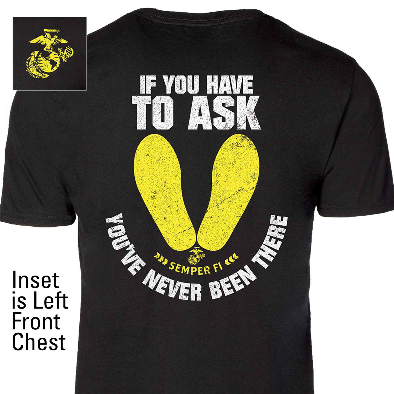 Image of USMC 'If You Have to Ask' Graphic Black T-shirt