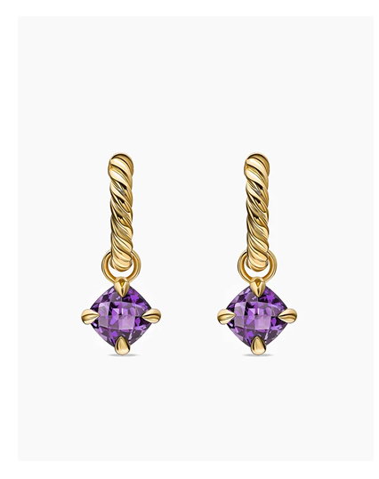 Micro Chatelaine® Drop Earrings 18K Yellow Gold with Amethyst, 5mm