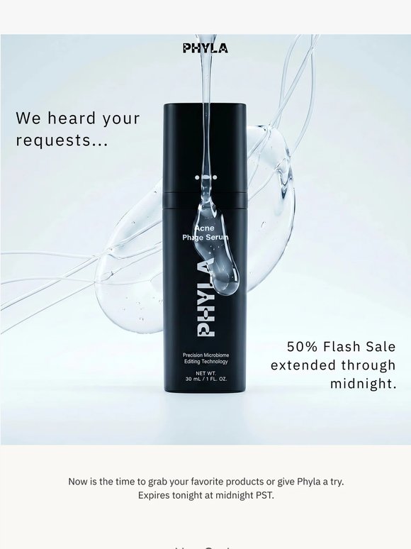 50% Flash Sale Extension