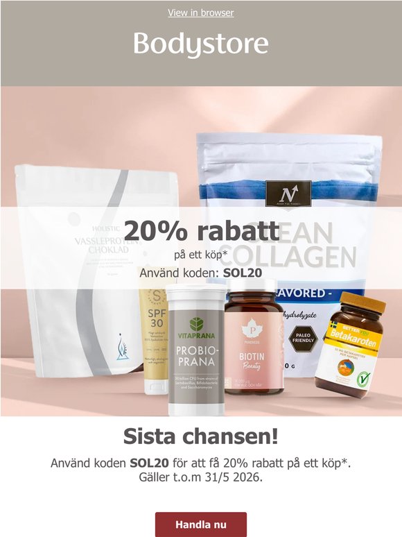 Sista chansen att använda din rabattkod!