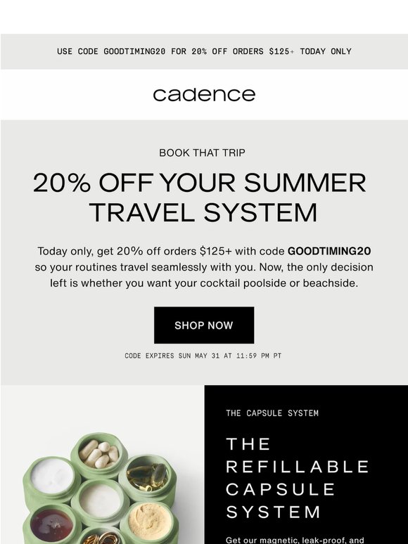 Today only: Your summer travel system is 20% off
