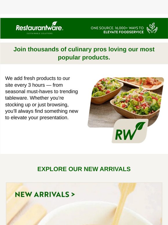 Every 3 Hours, Something New Arrives at Restaurantware