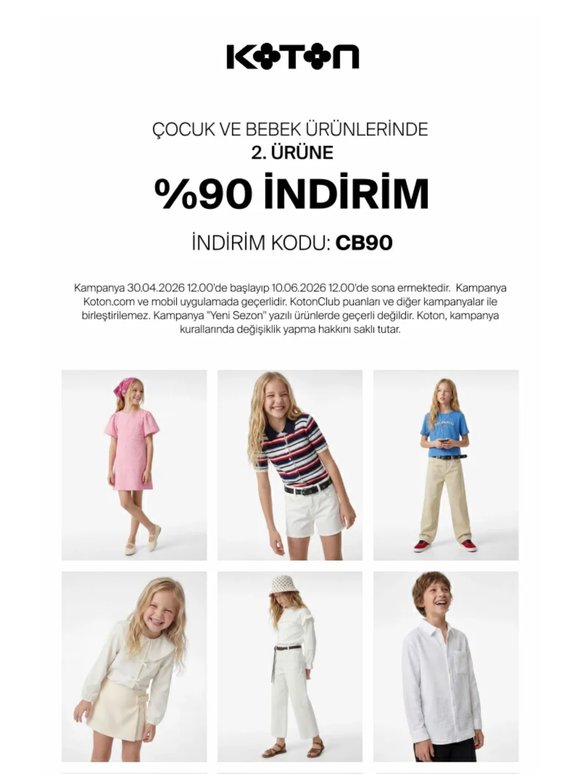 Miniklere %90 İndirim 👶