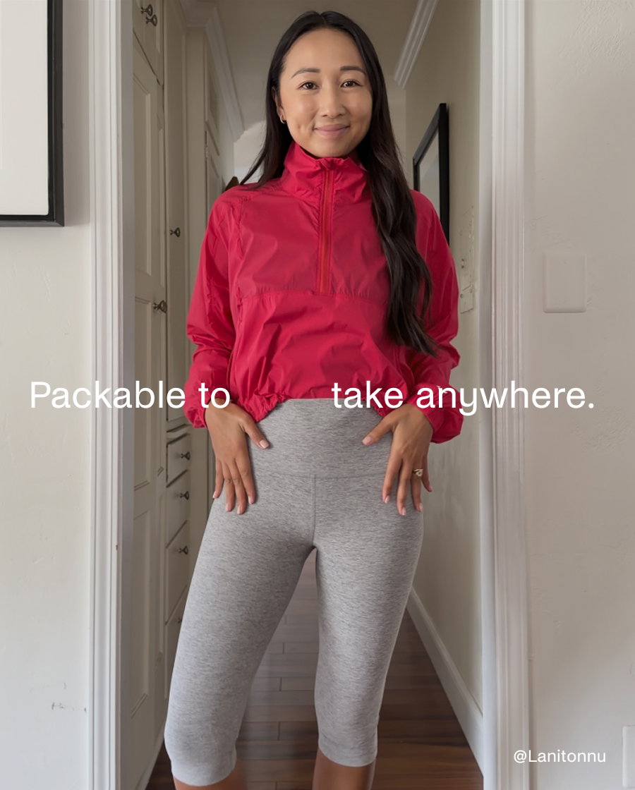 Places To Go UV Protection Half Zip Jacket in Berry Red
