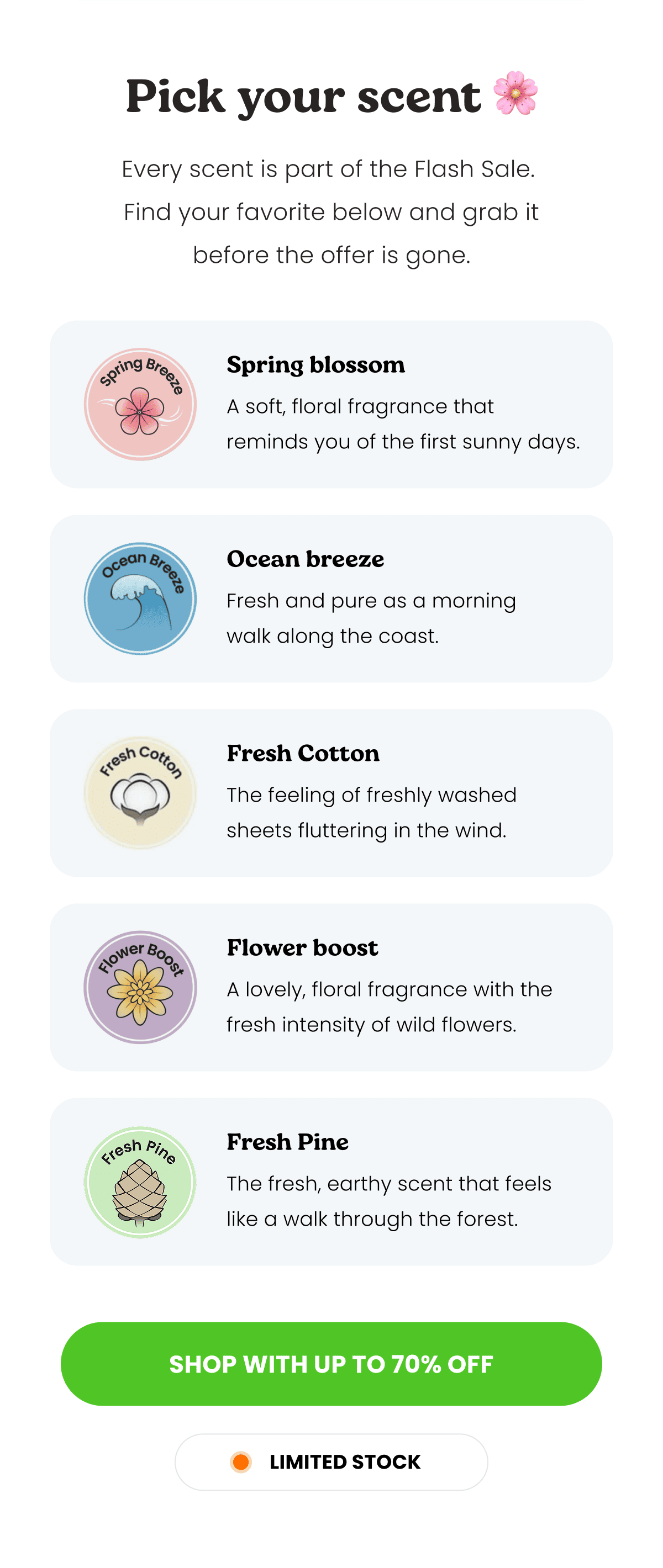 Pick your scent 🌸