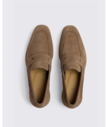 Nude Suede Relaxed Loafers