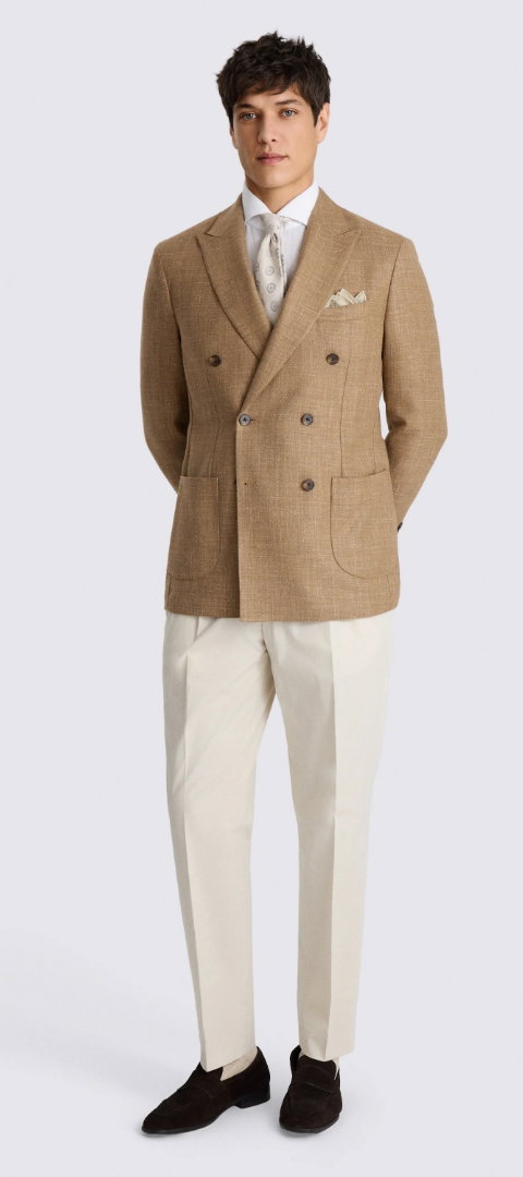 Tailored Fit Chestnut Twill Jacket