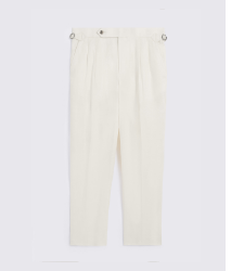 Off-White Linen Pleated Trousers