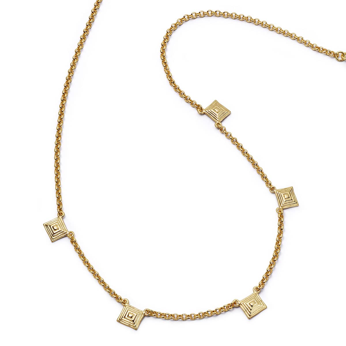 Image of Strata Station Necklace 18ct Gold Plate