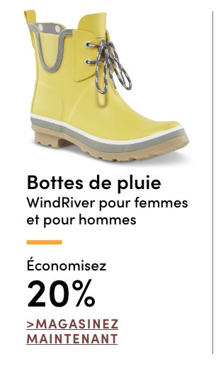 Bottes de pluie WindRiver pour femmes et pour hommes économisez 20%