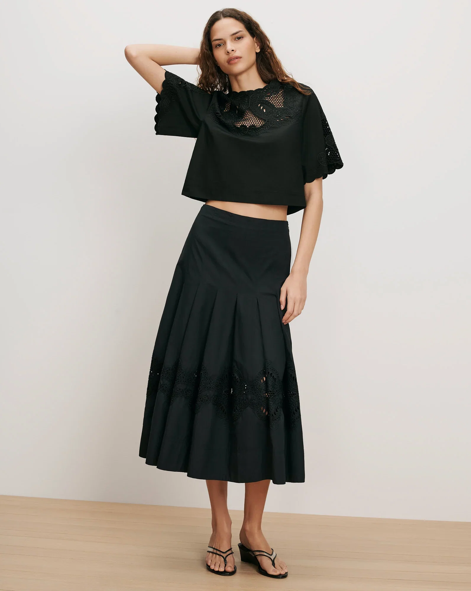 Image of Fynnley Embroidered Midi Skirt