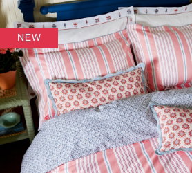 Joules Siesta Stripe Bedding in Red