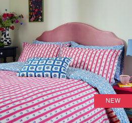 Land & Shore Quintin Stripe Bedding in Blue/Red