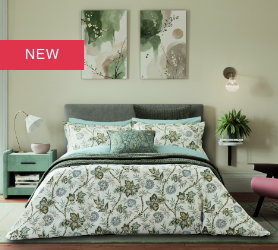 Bedeck of Belfast Emira Bedding in Soft Teal & Green