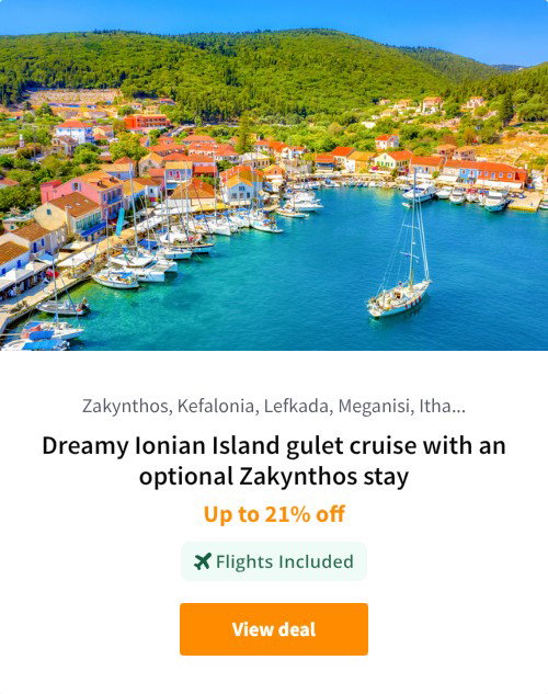 Dreamy Ionian Island gulet cruise with an optional Zakynthos stay