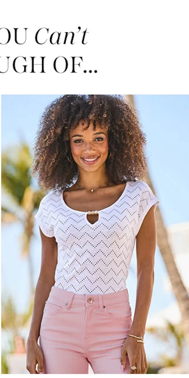 White Broderie Scoop Neck T-Shirt