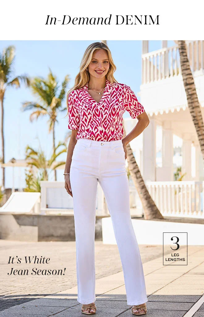 White Straight Leg Jeans