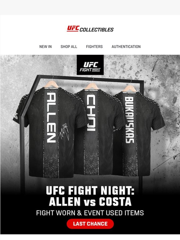 Ending Tonight: Fight Worn Memorabilia