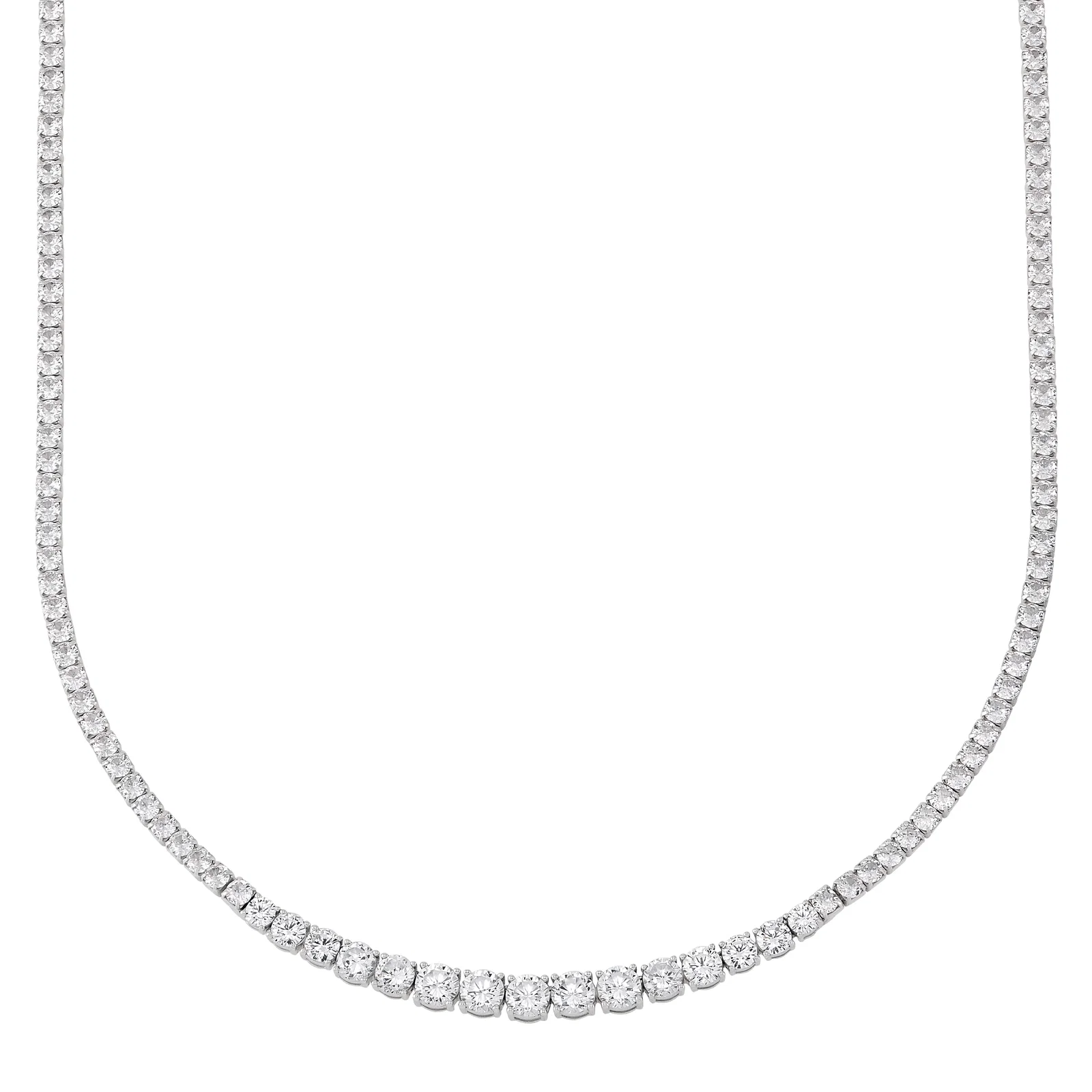 Glorious Tennis Necklace, White Cubic Zirconia