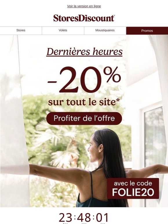 ⌛ Dernières heures : -20% sur TOUT !