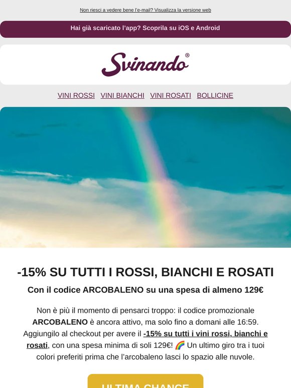 Ultimo giorno per il tuo -15% 🌈