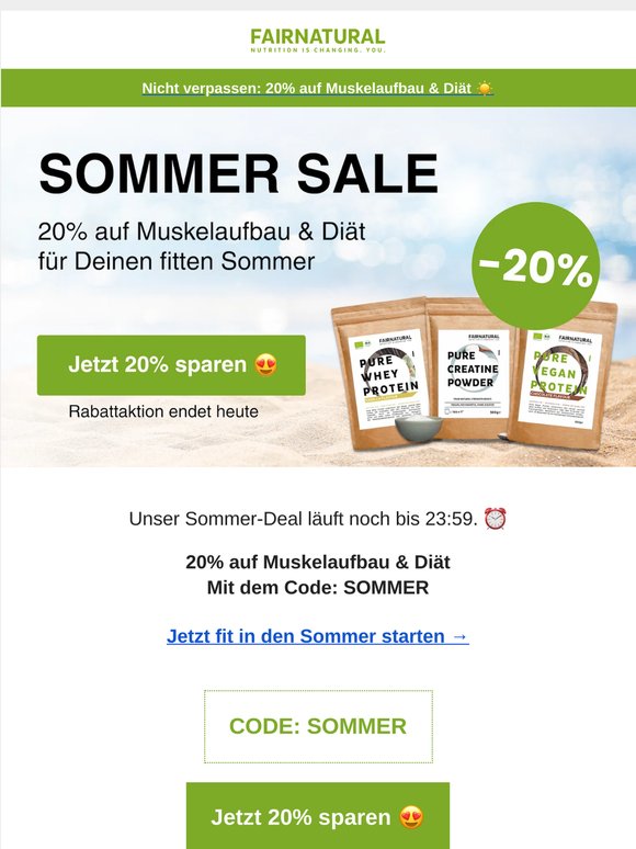 Letzte Chance: 20% bis Mitternacht