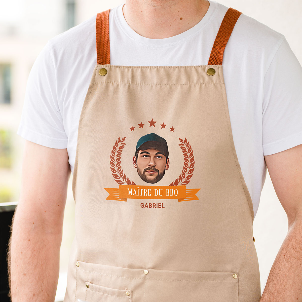 Image of Tablier de cuisine personnalisé barbecue avec photo	