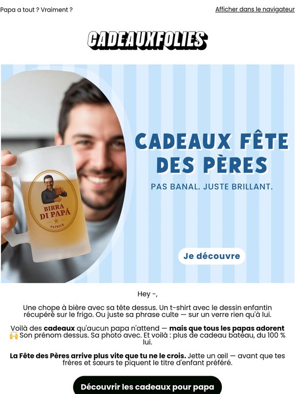 Qu'offrir à l'homme qui dit qu'il n'a besoin de rien ? 🎁
