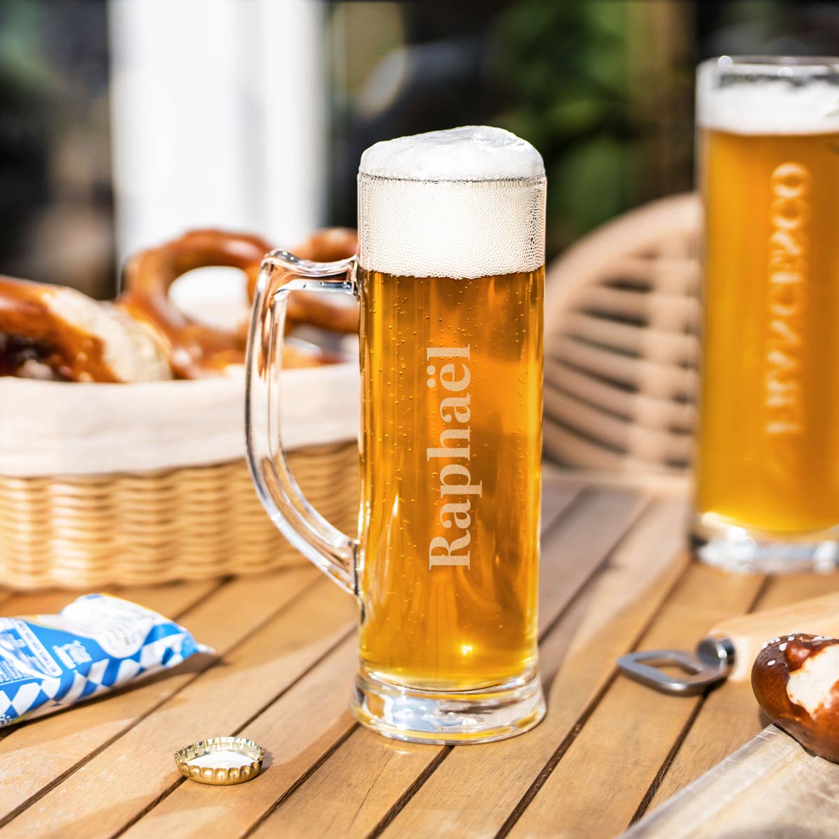 Image of Chope de bière personnalisée avec nom 