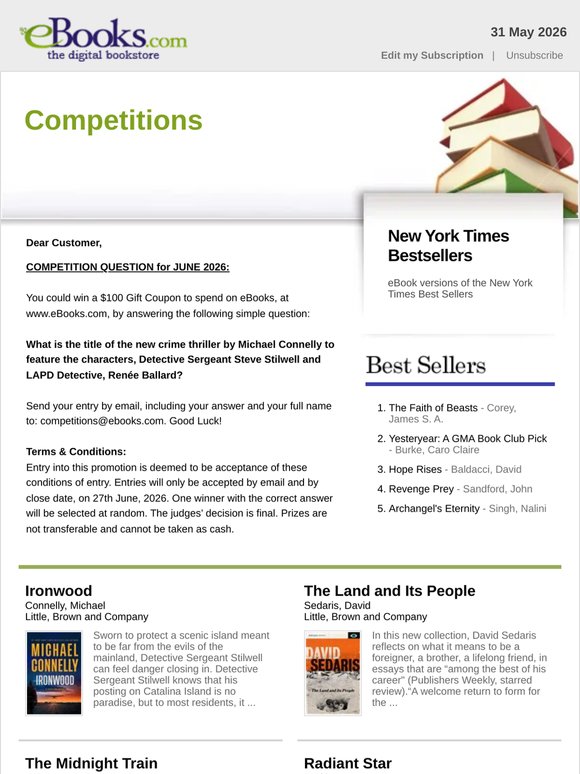 Competitions : You Could Win an eBooks.com Gift Coupon...