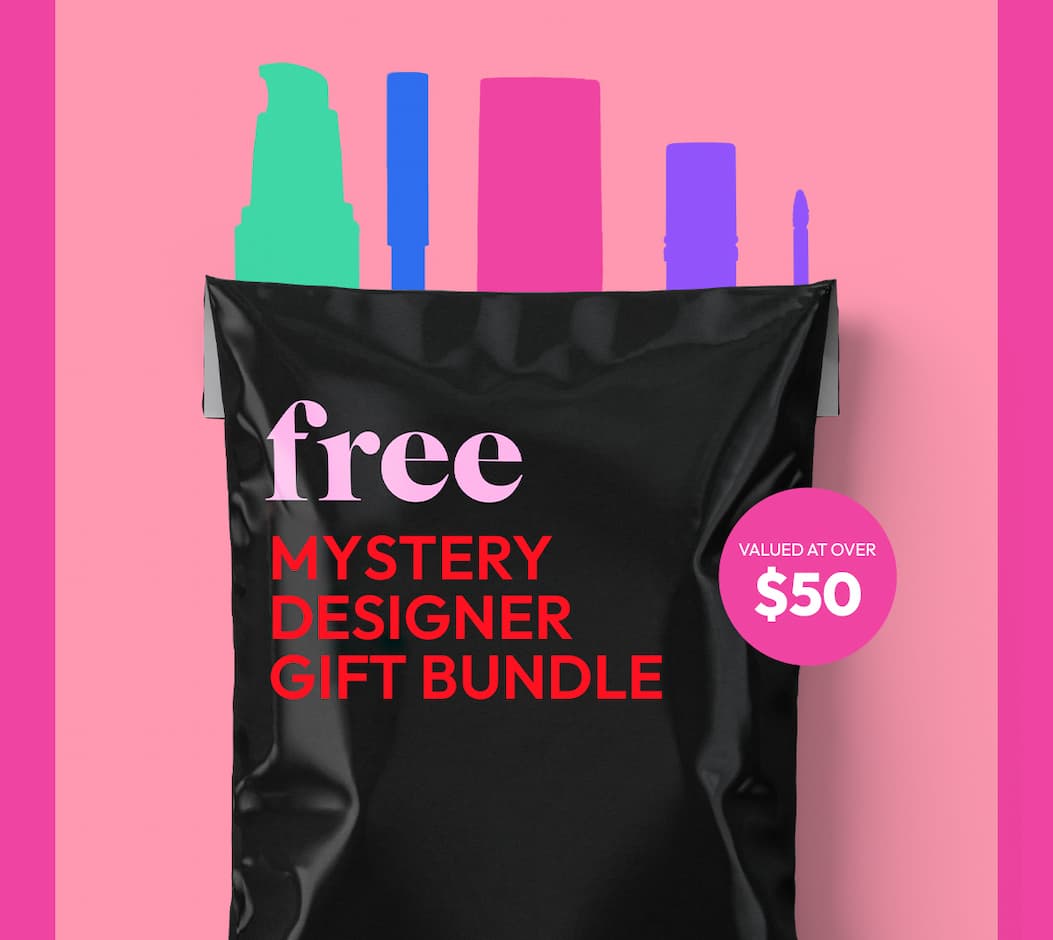 Lifestyle Image | FREE Mystery Designer Gift Bundle With any 3+ full-price products | DB Cosmetics