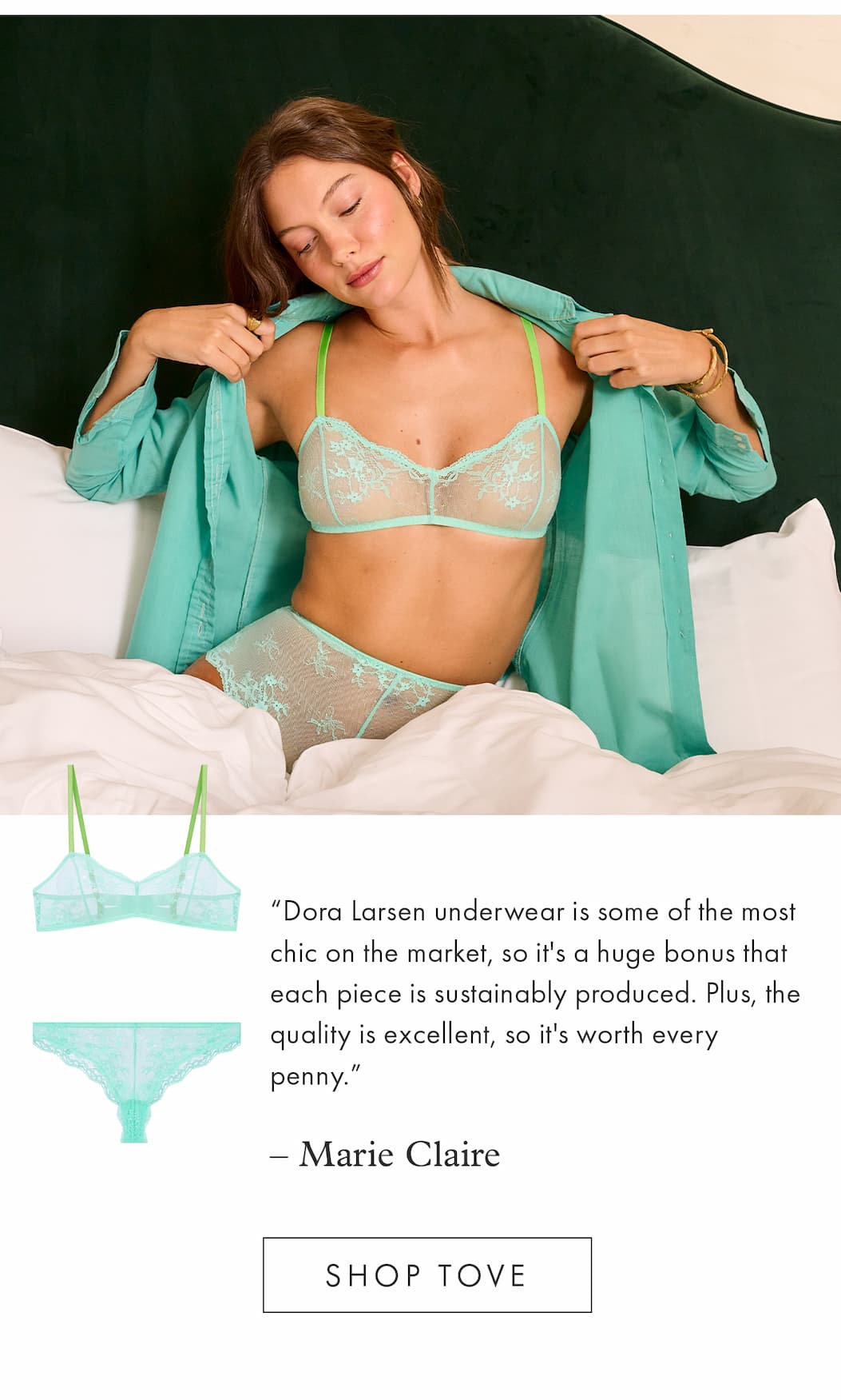 an image of a woman in a pink bra top with a message