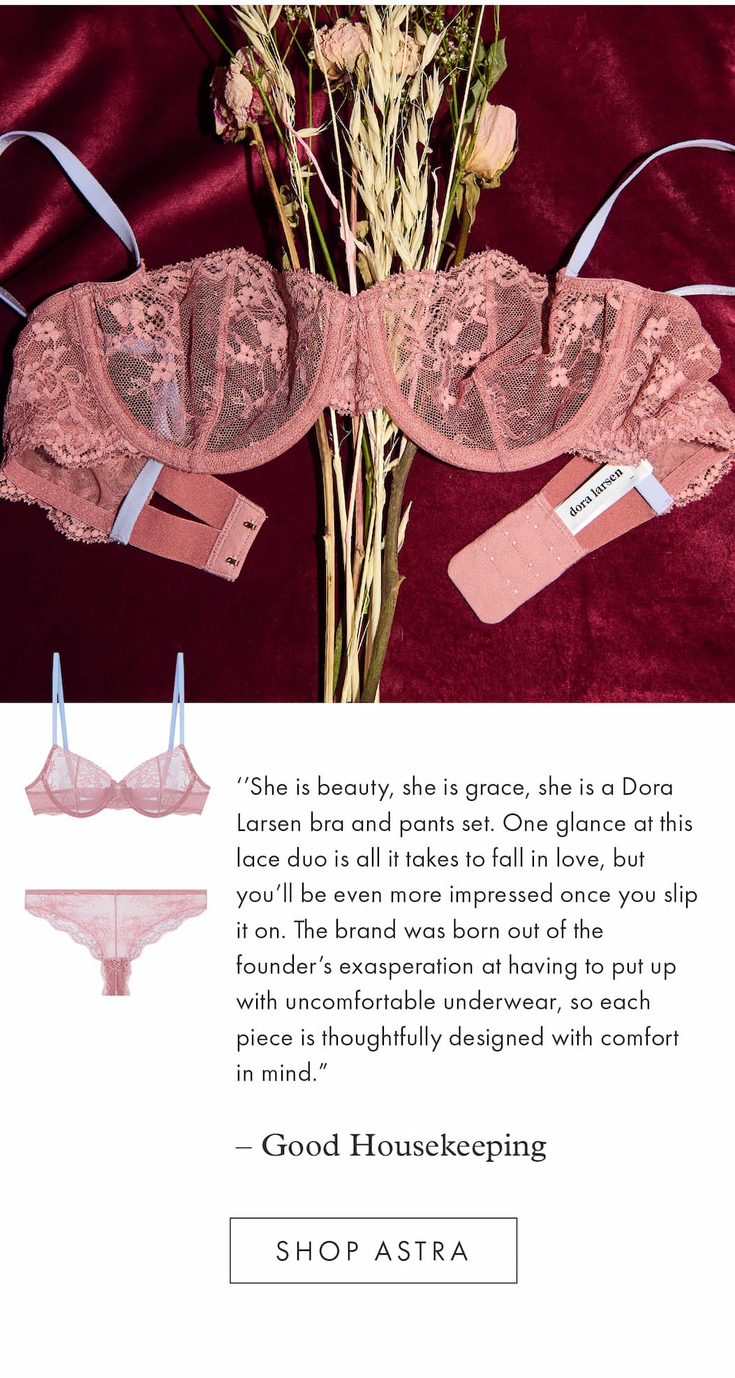 an image of a woman in a pink bra top with a message
