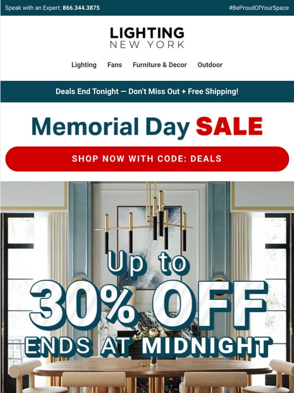 Up to 30% Off Top Lighting & Decor 🎆 Ends TONIGHT!