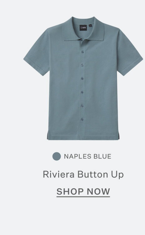 Riviera Knit Button Up - Naples Blue