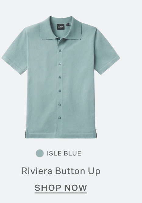 Riviera Knit Button Up - Isle Blue