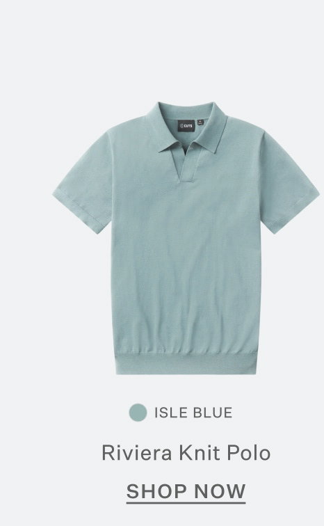 Riviera Knit Polo - Isle Blue