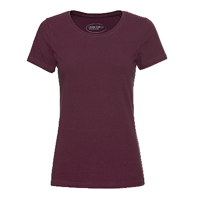 T-Shirt, Bordeaux, kurzärmelig, Rundhalsausschnitt, Produktansicht, Vorderansicht