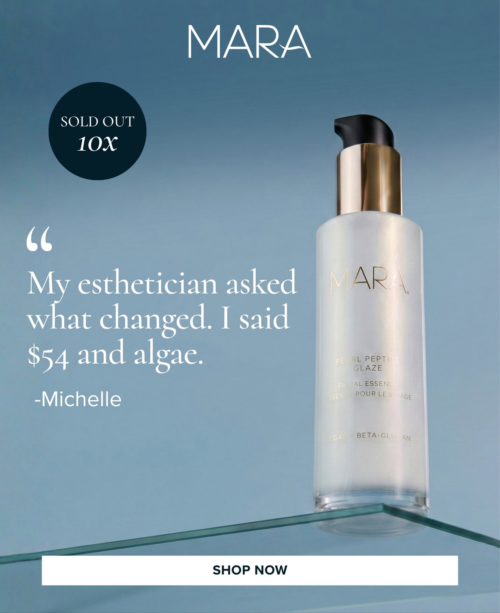 "My esthetician asked what changed. I said $54 and algae."