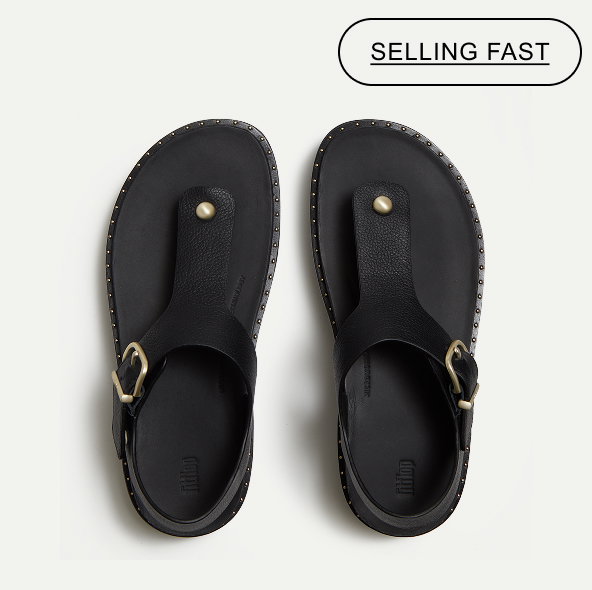 GEN-FF Max Buckle Tumbled-Leather Toe-Post Sandals