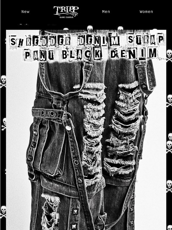 RESTOCK ALERT: SHREDDER DENIM STRAP PANT  ⋆.˚✮☠︎︎ ✮˚.⋆