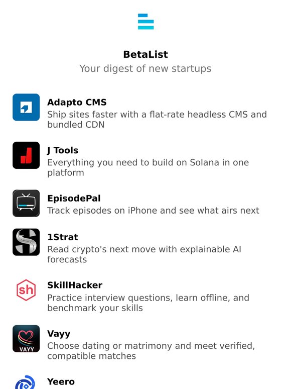 Adapto CMS, J Tools, EpisodePal, 1Strat, SkillHacker, and more