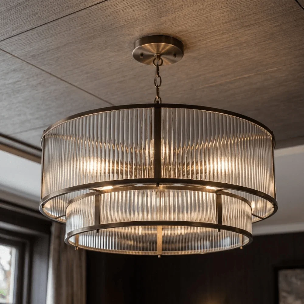 Liang Brass & Glass 8 Light Tiered Pendant Ceiling Light