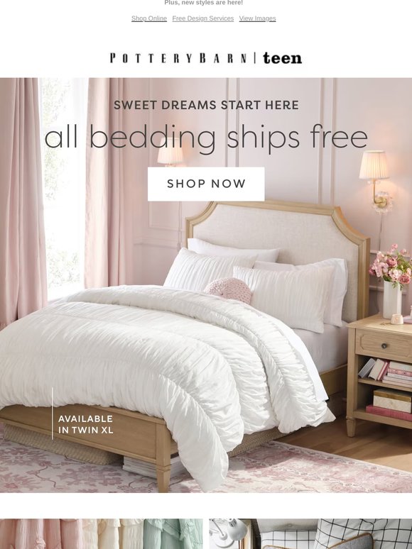 Your favorite bedding, shipped free ☁️