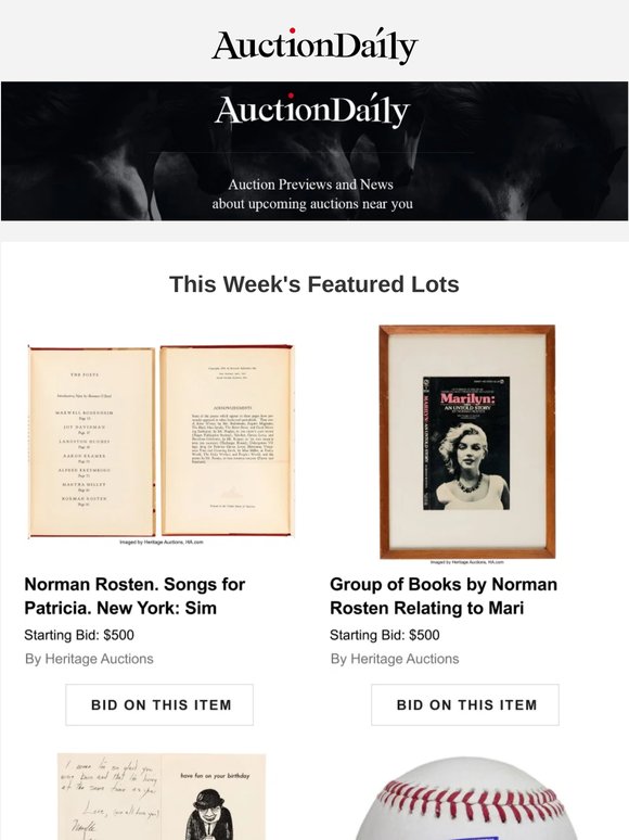 Upcoming Auctions This Week
