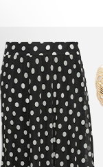 LTS Tall Black Polka Dot Mesh Midi Skirt