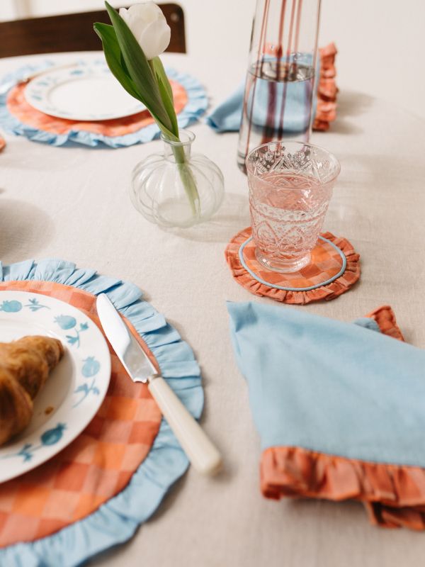 Apricot Checkerboard Napkins