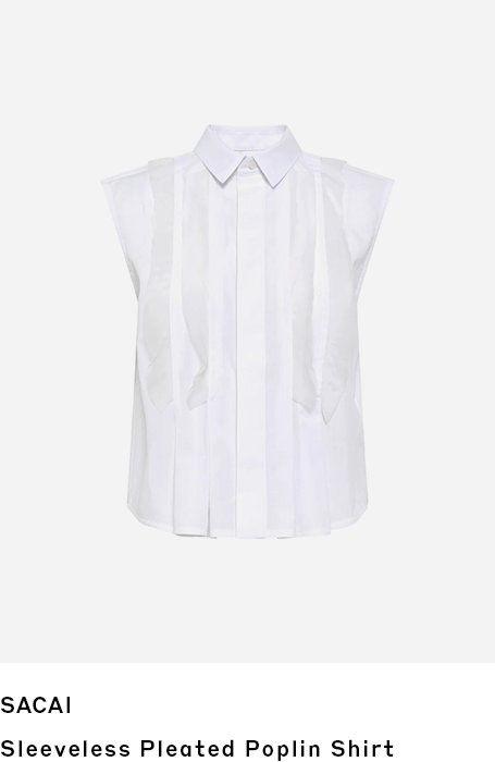 Sacai | Sleeveless Pleated Poplin Shirt