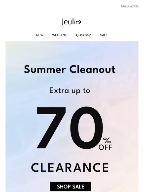 Up to 70% OFF Select Clearance Styles 🛍️