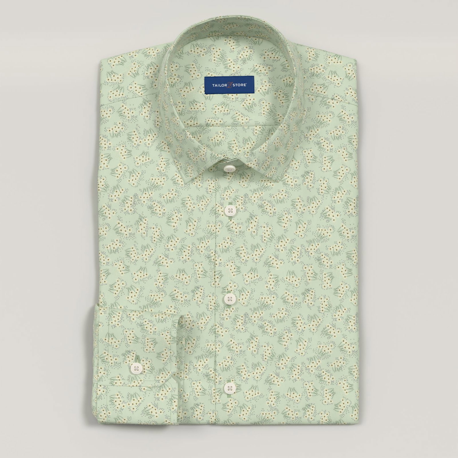 green floral dress shirt